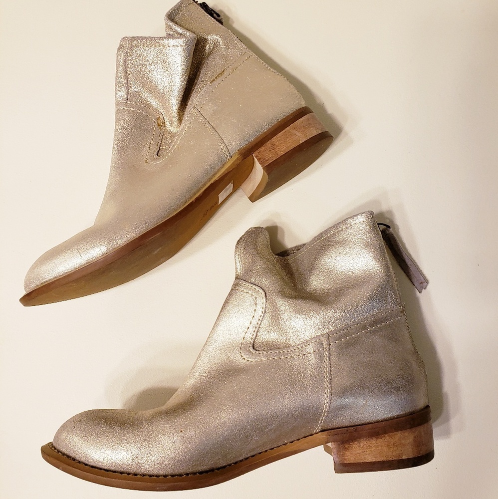 Metallic Leather Gap Booties Size 7
